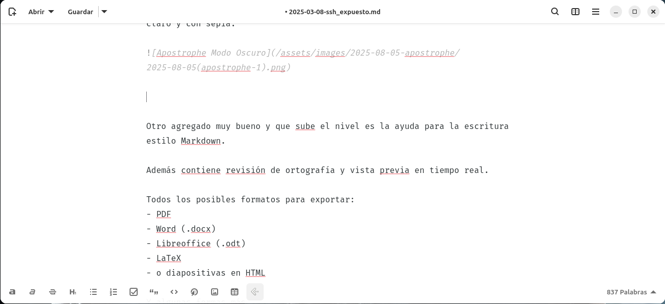 Apostrophe Modo Oscuro